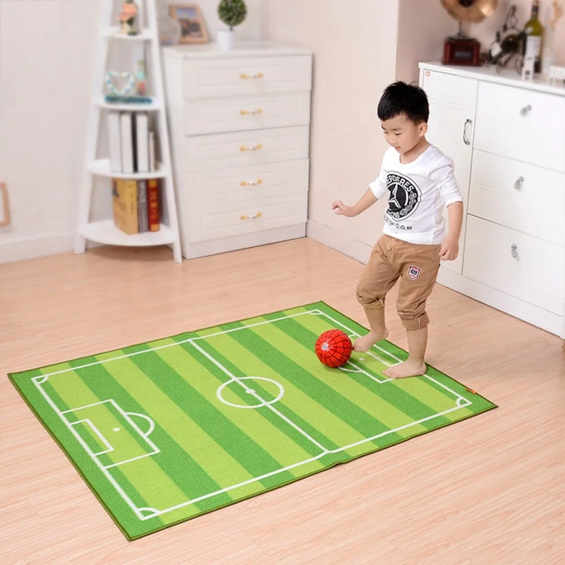 Kids Educational Nylon Game Carpet Bedrooms TPR Skid-Proof Children Football Court Play Mat For Playrooms