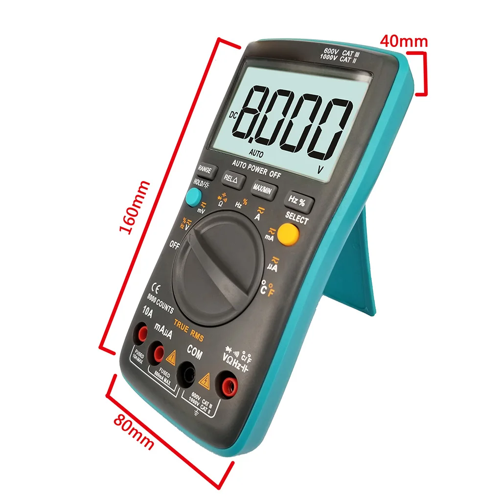 ZT301 8000 Counts Digital Multimeter LCD True RMS Auto Range Multimeter AC/DC Voltage Electrical Tester Meter Handheld