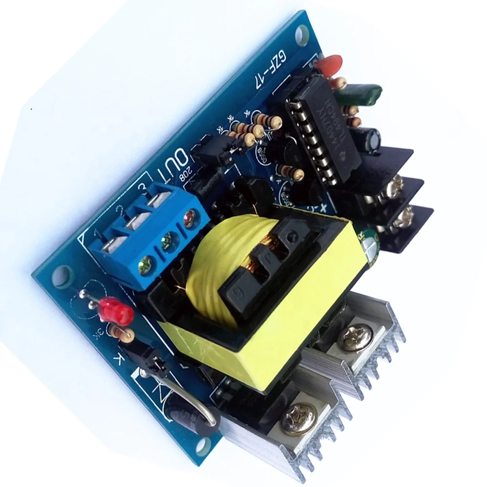 Taidacent DC 12V/24V to AC 0-110-220V Circuit Board Micro Inverter 100W Square Wave DC to High Frequency AC Converter