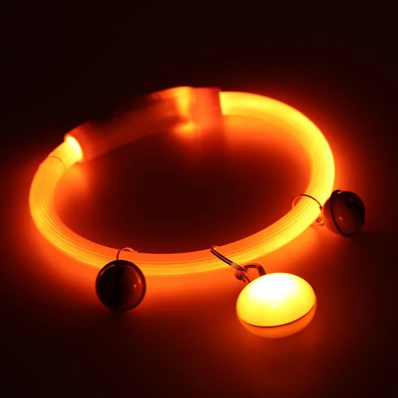 Wholesale LED lighted dog collar USB rechargeable Dog leash keep dog in safe