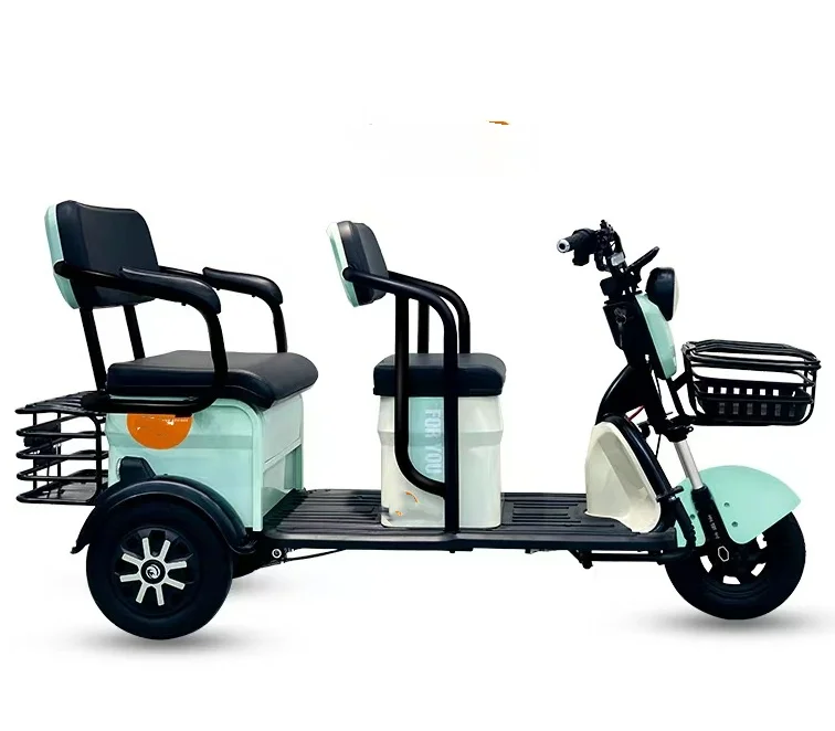 Manufacturers directly supply passenger and cargo dual-use double-row small leisure electric tricycle