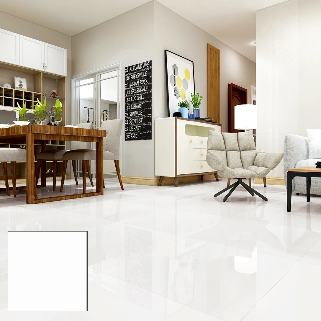 Goodone Modern High Quality 60x60 Glossy White Large Porcelain Super White Floor Tile