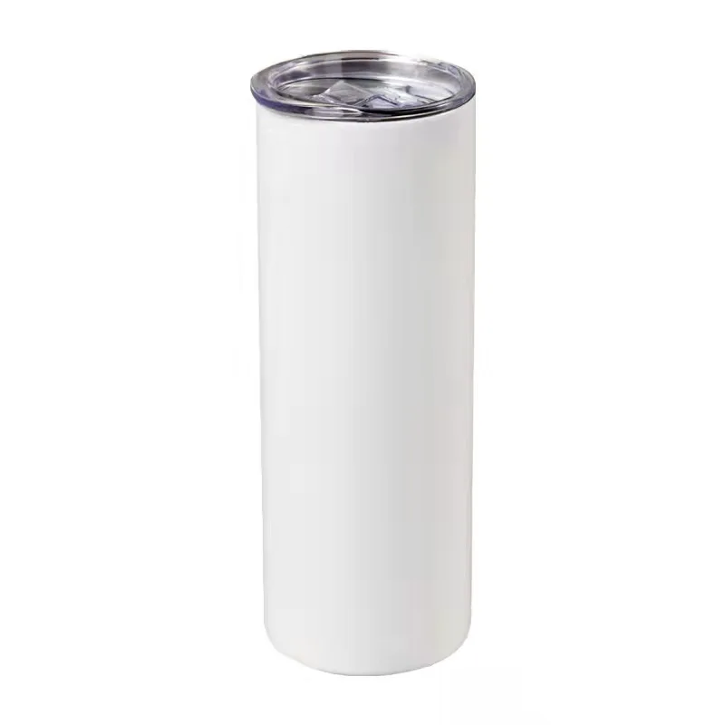 Customized 20oz automotive straight tube suction tube heat sublimation heat transfer printing stainless steel insulated cup