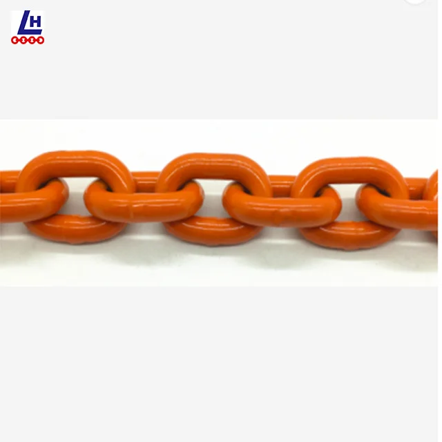 8mm Plastic Coated Orange G100 Alloy Steel Load Lifting Chain