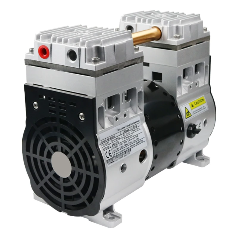 Factory brushless high precision low noise AC 1.1kW 220L/min oil-free mini small piston air compressor for dental use