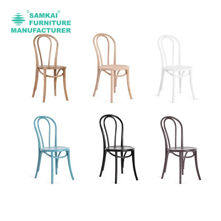 Coffee Chair Restaurant Furniture Cafe Restaurant Thonet Chair Wood Sk-yhy-p001factory Wholesale Classic Solid Modern 10 Pcs