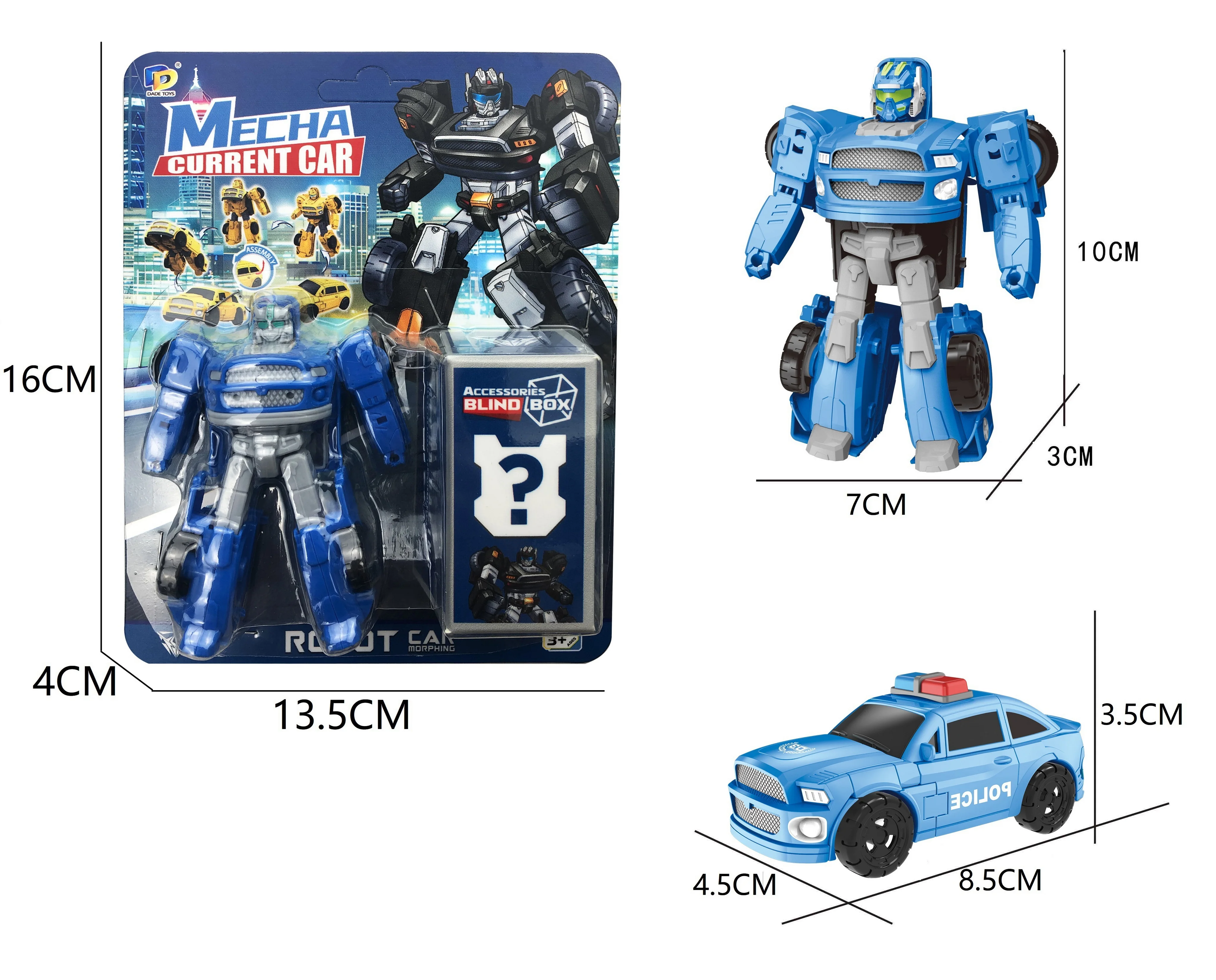 2023 New Arrival Children Deformation Robot Model Car Educational Transform Action Assembled Plastic Vehicle