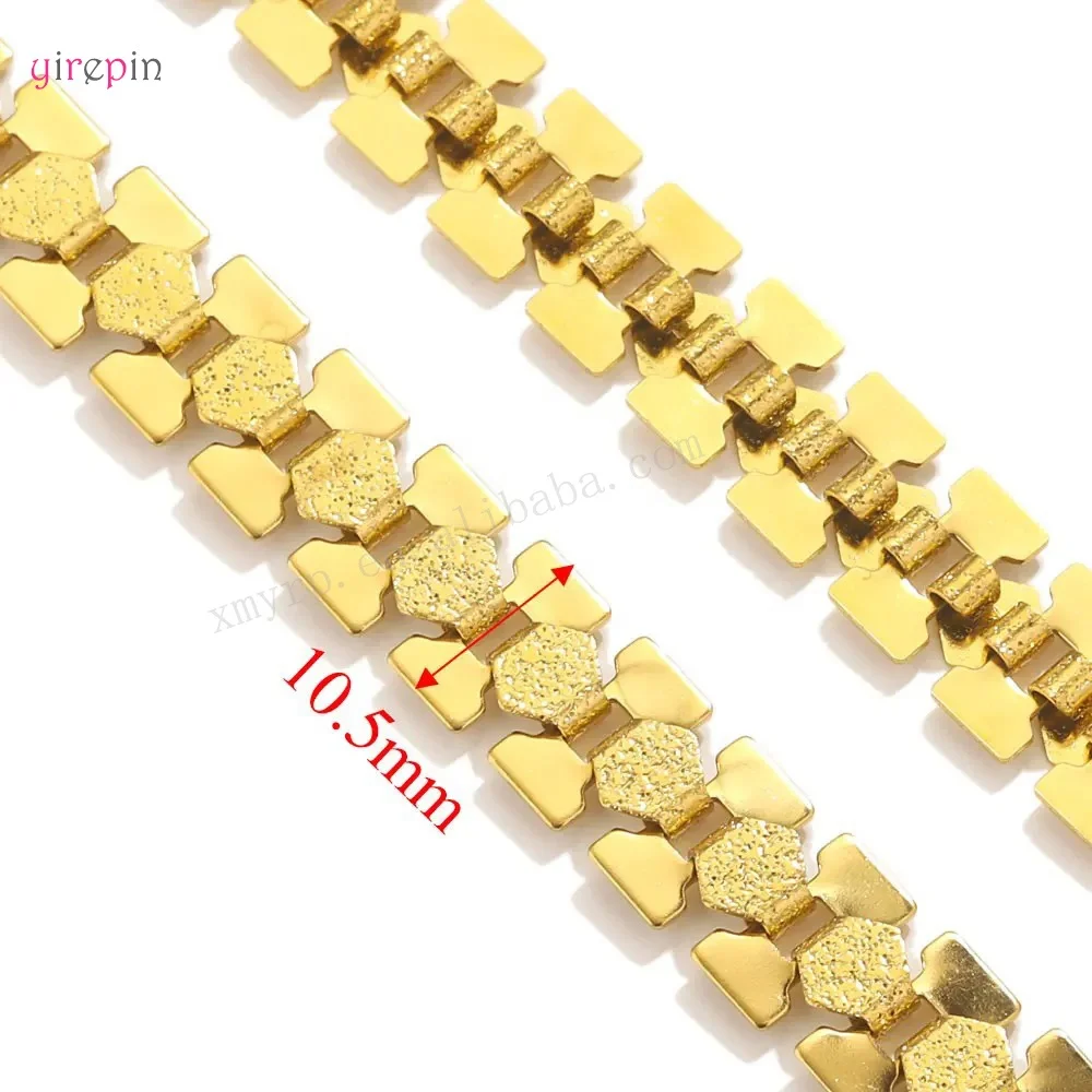 New hip-hop stainless steel DIY chain 18k gold-plated stainless steel chain roller bulk chain for