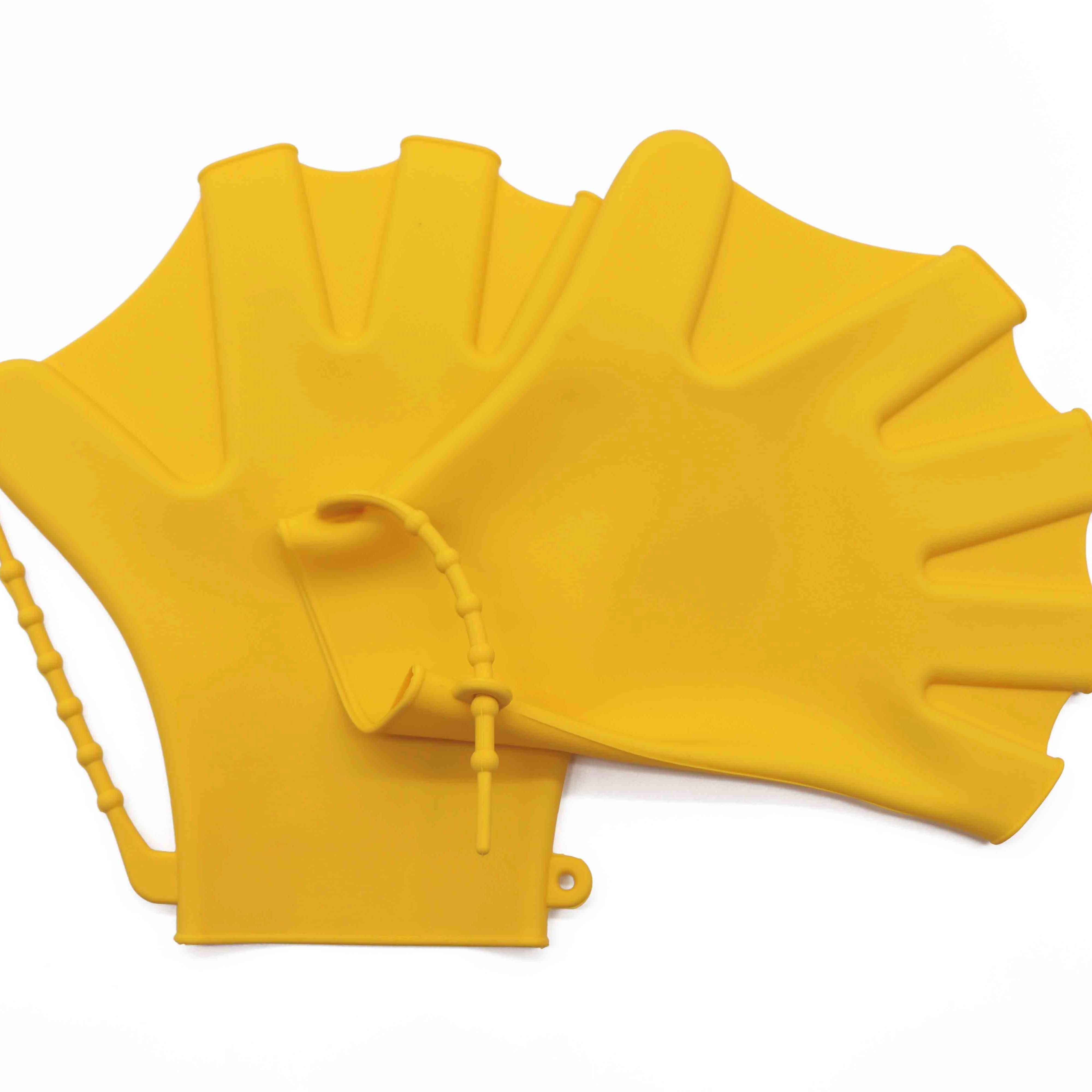 Factory Outlet custom Swim Training Finger Webbed Silicone Swimming Gloves for adults hands
