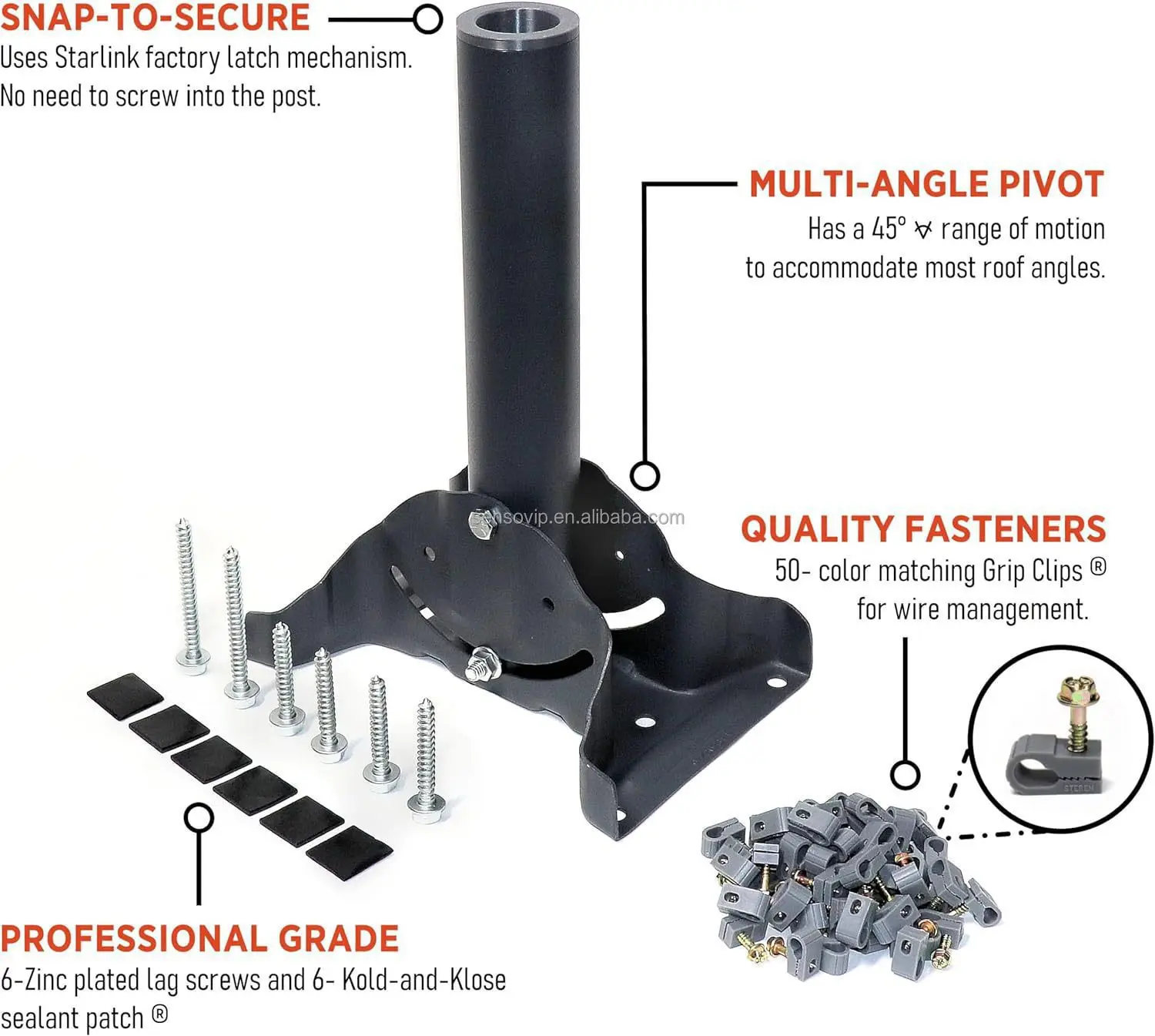 Heavy Duty Compatible Starlink V2 Mounting Kit Outdoor Tv Adjustable Carbon Steel Starlink Mount Pole