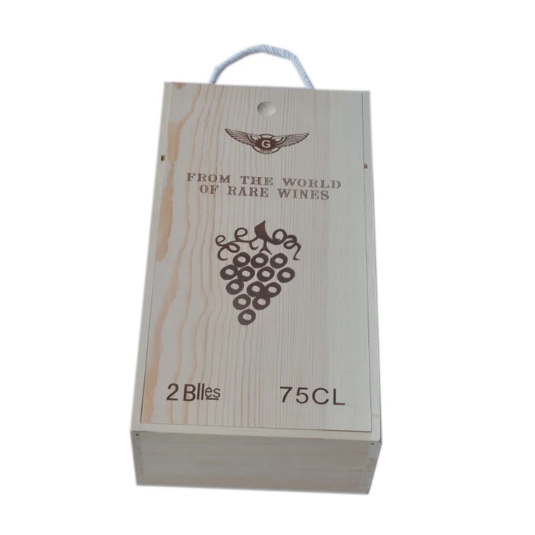 Индивидуальная печать простая красивая высококачественная скользящая крышка деревянная коробка для вина с одной бутылкой
