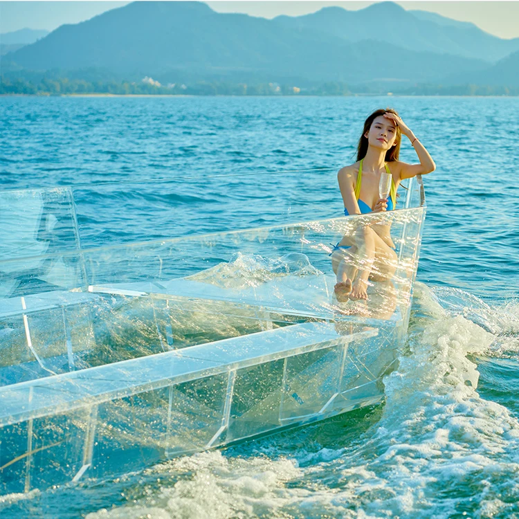 more than 10 person transparent clear large PC yacht for rent