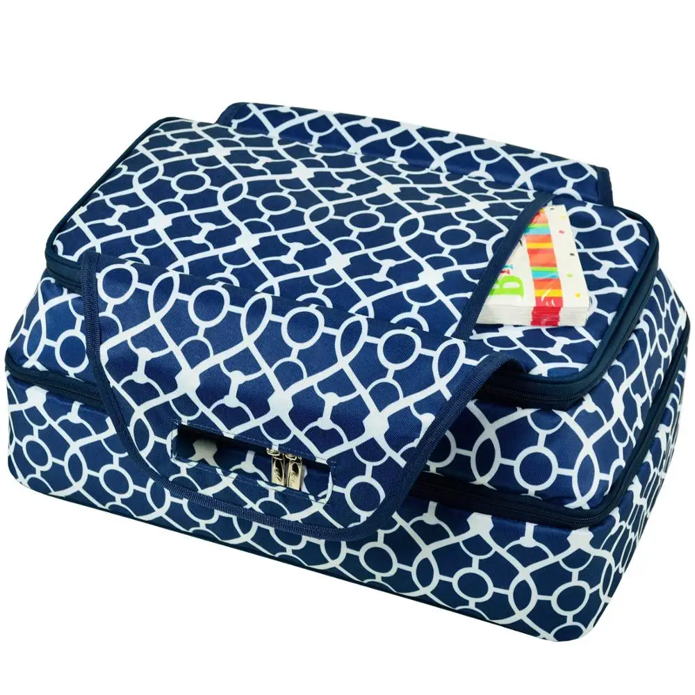 Chiterion Wholesale Double Layer Pie Cake Carrier Bags Insulated Thermal Food Carriers for Slow Cookers Casserole Dishes Pizza