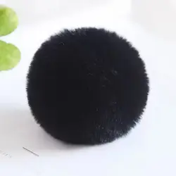 Wholesale Bulk Custom Big Soft Safety Fluffy Faux Fur Plush Pompoms Reversible Octopus Balls Toy Keychains With Cotton Tassel