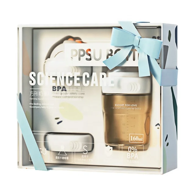 Baby Milk Feeder Bottle Set PPSU Wide Neck Baby Feeding Water Bottle Bpa Free  With Straw