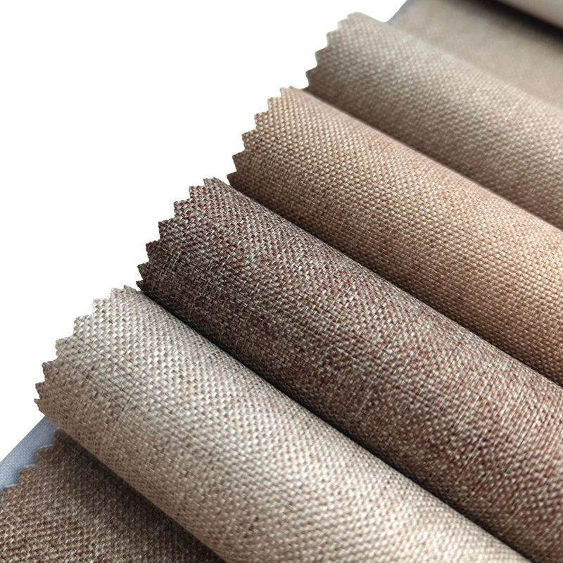 2025 Best 5 Star Linen Look Fireproof Jacquard Polyester Hotel Blackout Curtain Fabric For The Living Room