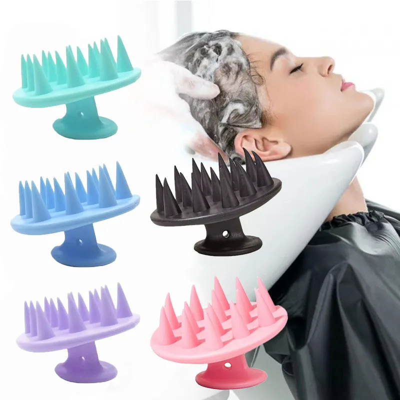 Wholesale Scalp Massager Devices Silicone Hair Scrubber Soft Long Bristles Head Shampoo Comb Brush for Hair Growth