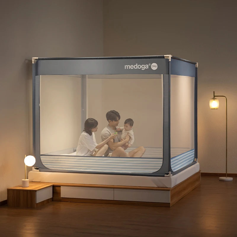 Stable Quadrate Bed Net For Baby Reinforced Steel Support Prevent Falling Anti-Falling Mosquito Net