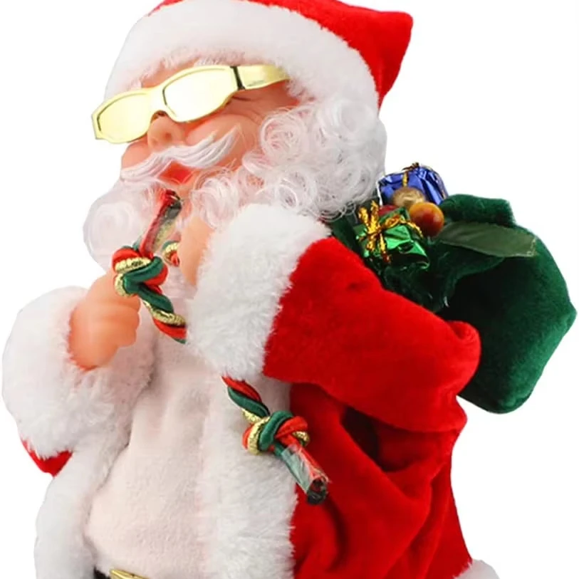 Electric Santa Claus Toy with Shaking Belly and Feet, Singing and Dancing Musical Christmas Doll, Xmas Gift
