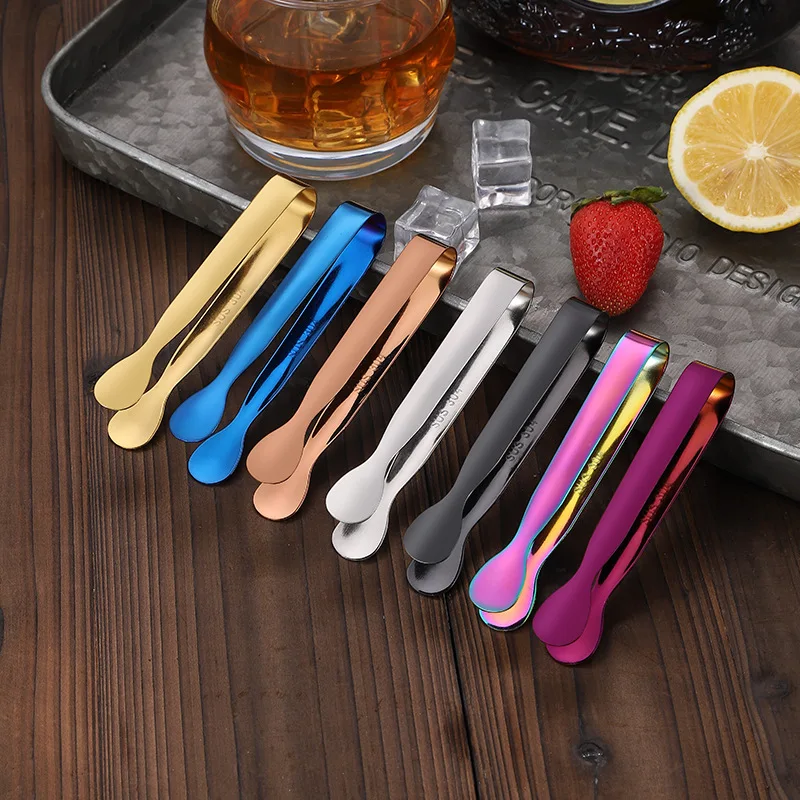 304 Stainless Steel Small round Head Ice Clip Sugar Cube and Ice Clamp Utensils for Hotels and Bars Bar Supplies