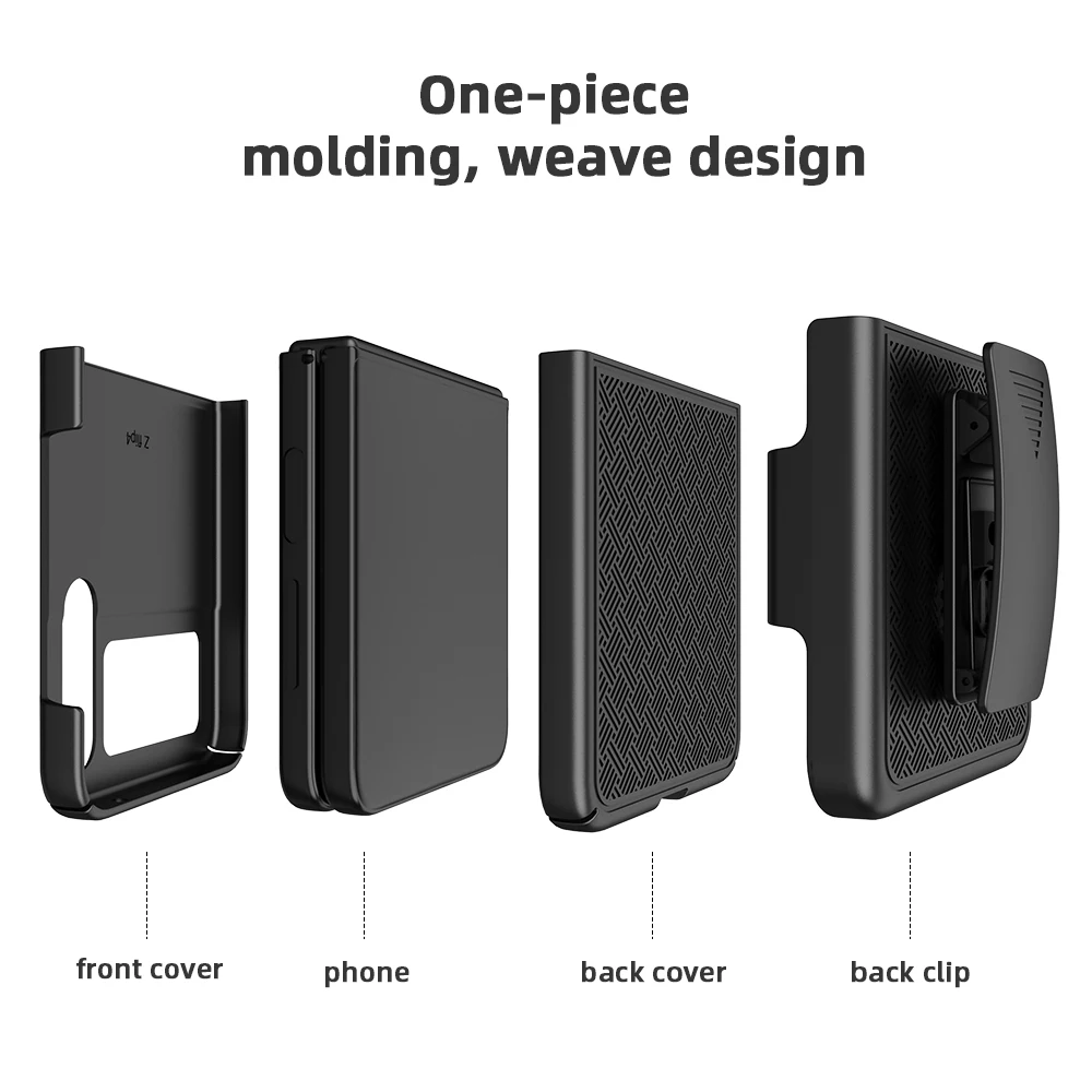 Newest Design For Samsung Galaxy Z Flip 4 Folding Holster Belt Clip Back Cover Hard PC Shockproof Mobile Phone Case