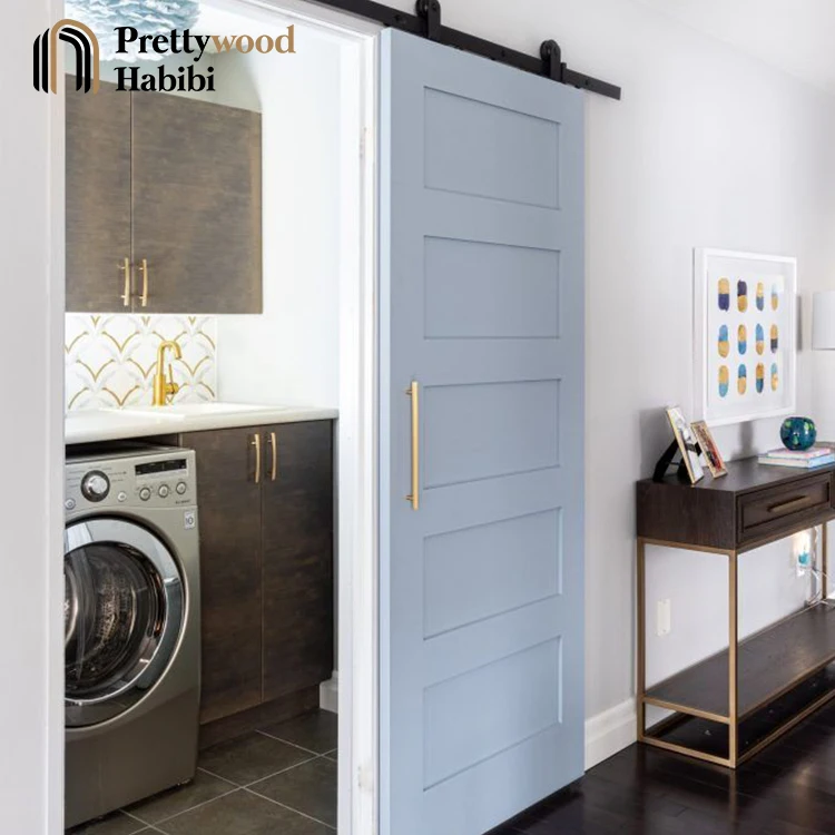 Prettywood 5 Shaker Design Interior Barn Doors Modern Interior Designs Solid Wooden Sliding Barn Doors