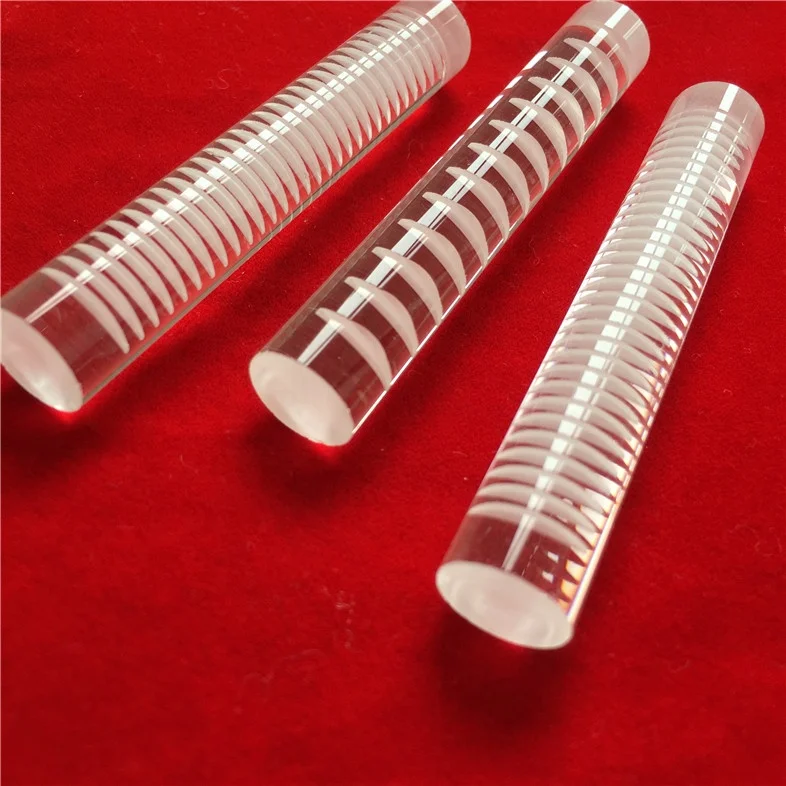 Прозрачный плавленый кварцевый стержень с канавками высокой степени очистки