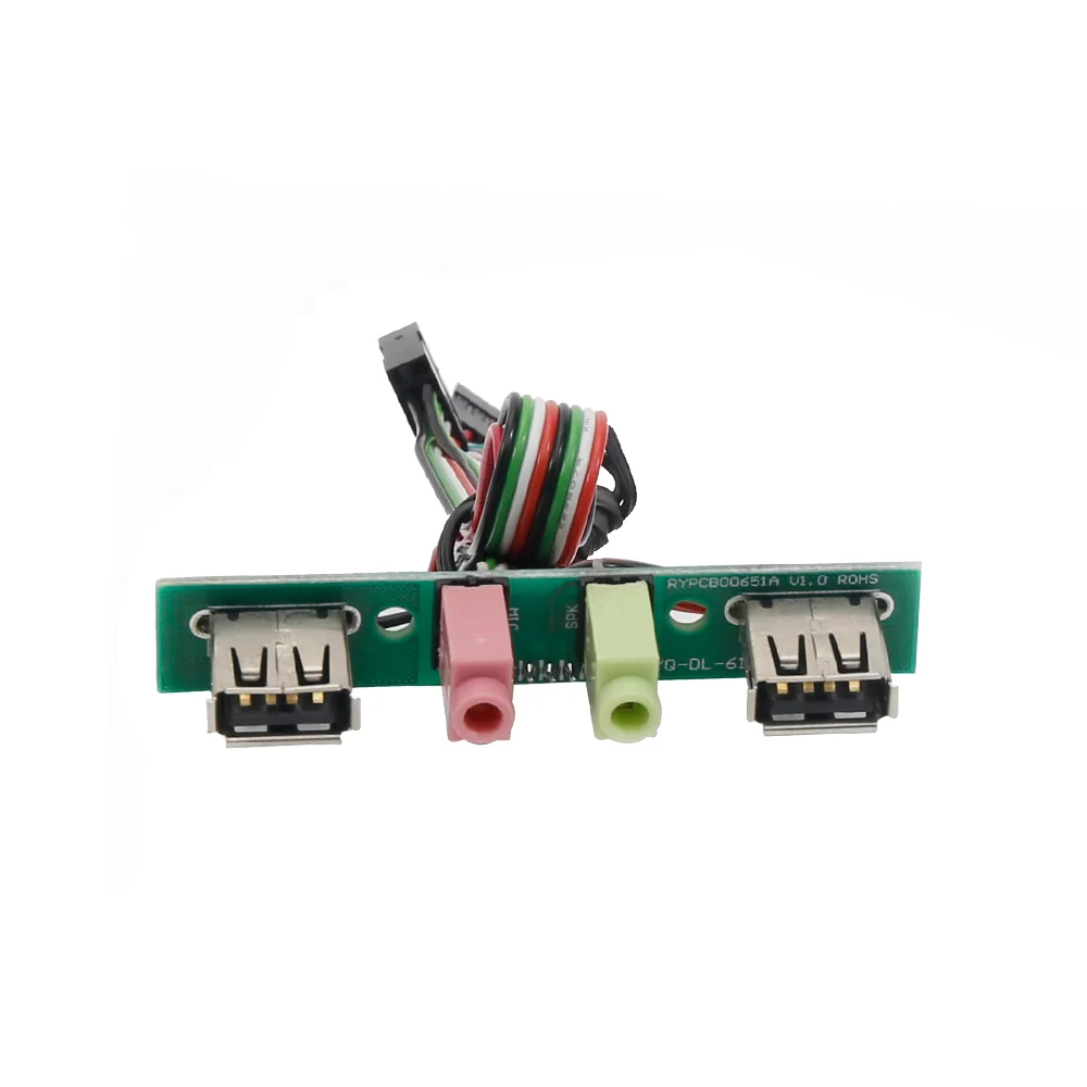 Hot Selling PC Computer Case Front Panel mounted cable Dual USB 2.0 Audio Port Mic Earphone Cable Motherboard cable