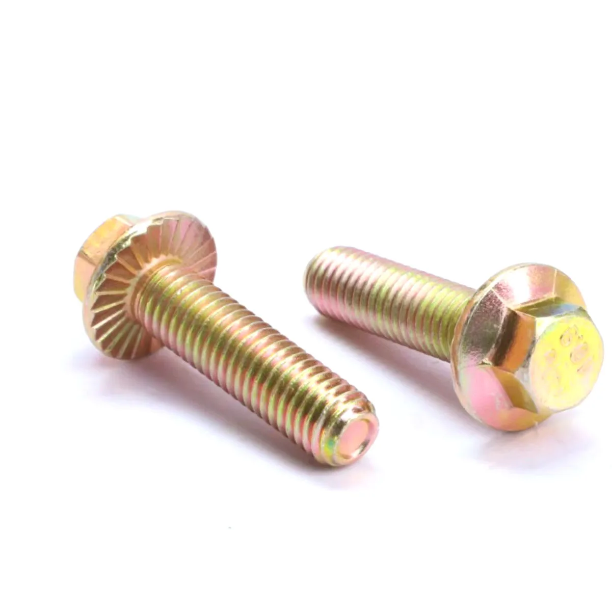 Grade 8.8 10.9 12.9 Galvanized Steel Hex Washer head Bolt Yellow DIN6921 Zinc Plated Carbon Steel Hex Flange Head Bolt