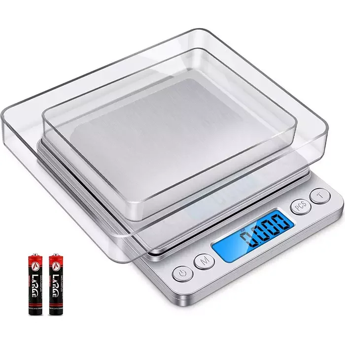 500g/0.01g;1kg/2kg/3kgx0.1g Electronic Kitchen Food Scales Mini Digital Pocket Jewelry Scale Weighing Platform Counting Tools