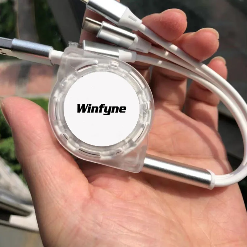 Custom Logo Multiple 3in1 Retractable Mobile Phone Cable USB Extension 3 in 1 Charging Cable USB Cable 3 in 1