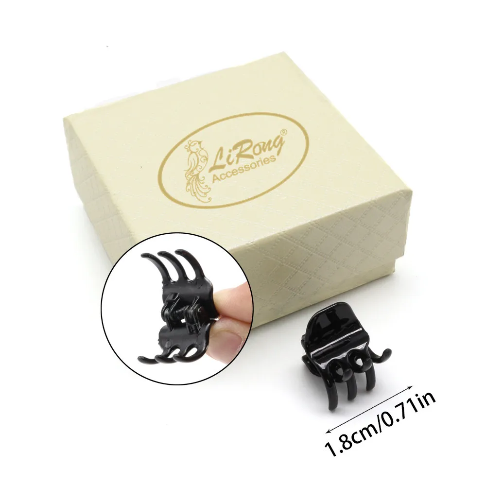 
Lirong (4Pcs Black+4 Pcs Tortoise+4Pcs Clear) Small Mini Hair Claw Clips Plastic 1.8Cm Hair Accessories (Black+Tortoise+Clear) 