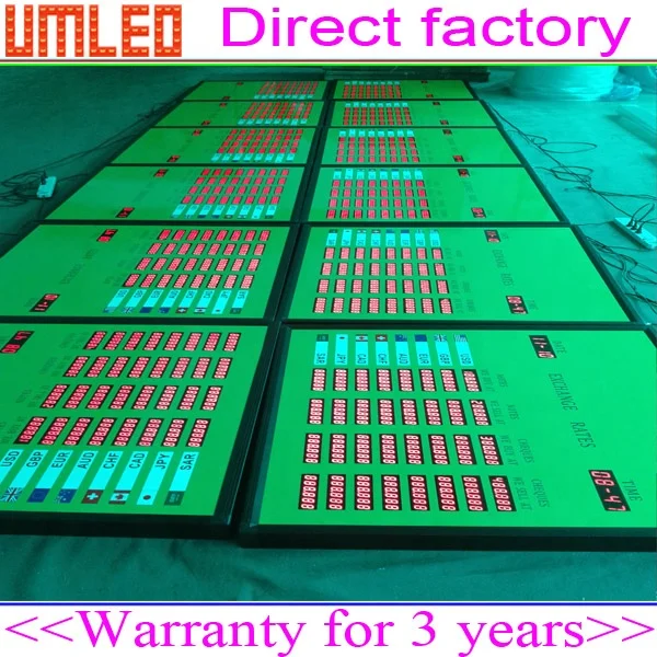 Electronic currency exchange rate display board Bank interest rate display board