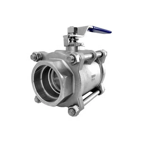 China factory made top quality Stainless 1/4 inch to 4 inch 1000 WOG PSI Pressure 3 PC Socket Weld Ball Valve with blue handle