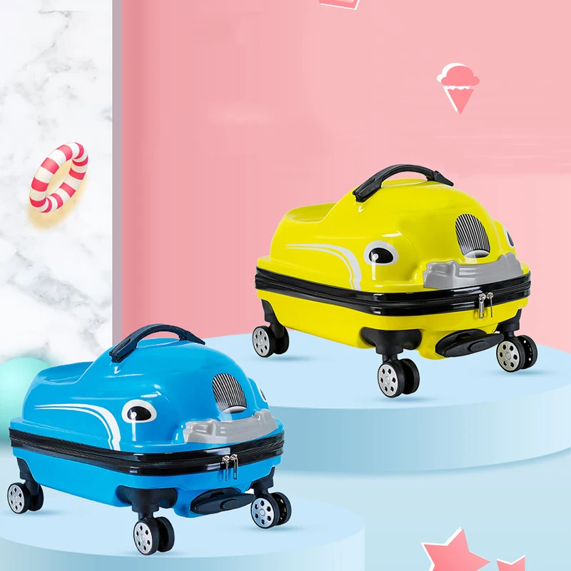 kids Riding Children 3D Scooter Suitcase Travel trolley bag Spinner Luggage suitcase Rolling truck for kids