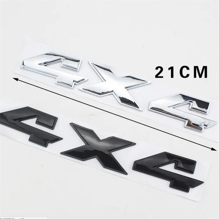 ABS Plastic Chrome Black Vehicle Car Nameplate Letter Sticker Car Badge Emblem 4X4