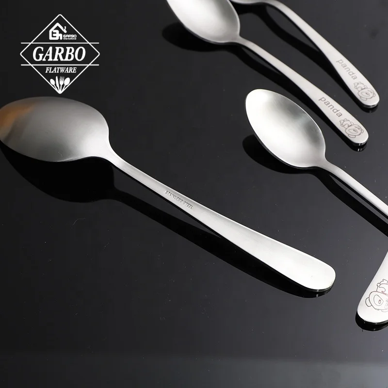 Cheap Price Restaurant Coffee Shop Hand Polished Customized Laser Logo Long Handle 7.5 Inch Silver Ice Coffee Latte Spoon