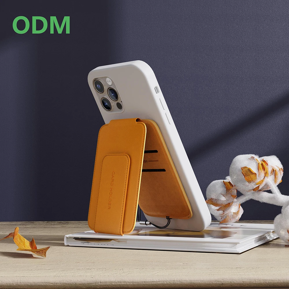 Powerful magnetic leather cellphone wallets purse card pocket dual card slot phone holder with stand for iphone