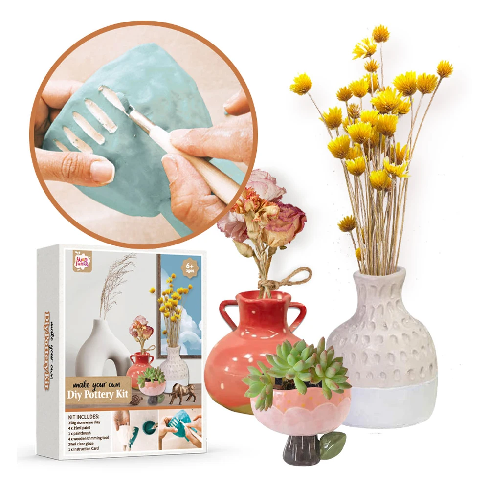 New Pottery Kit For Beginners Air Dry Clay For Adults With Sculpting Tools Air-Dry Modeling Clay Molding DIY Craft Kits