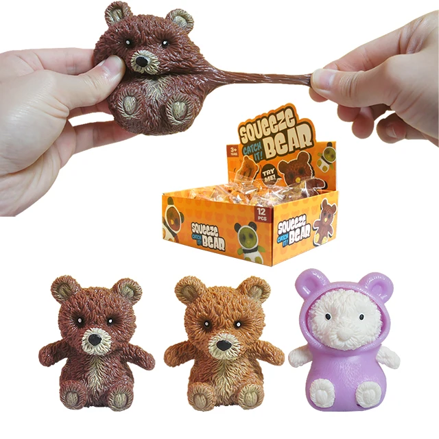 Tpr Stretch Toy Manufacturer Decompression Mini Bear Animal Squeeze Toys Bear Squishy Soft Toys
