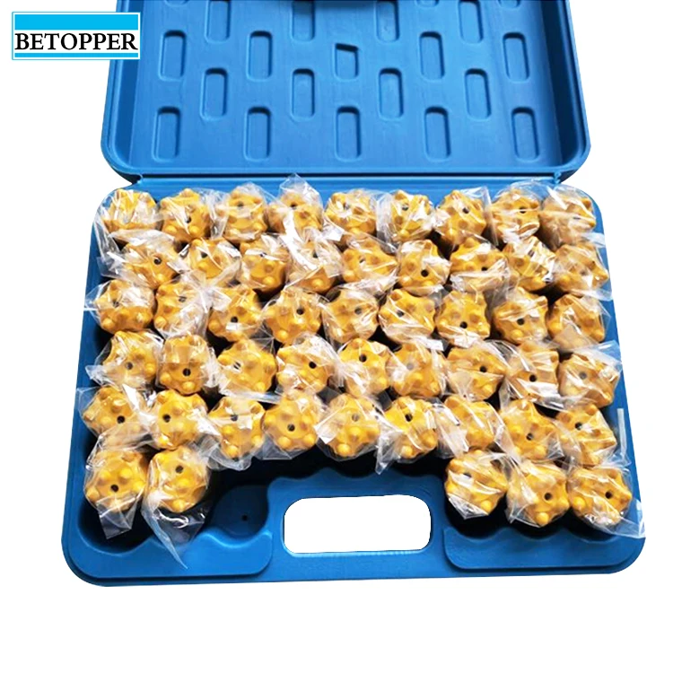 China supplier 32mm 34mm rock drilling tools H22 7 degree 7 button 8 button tapered drill bit for mining