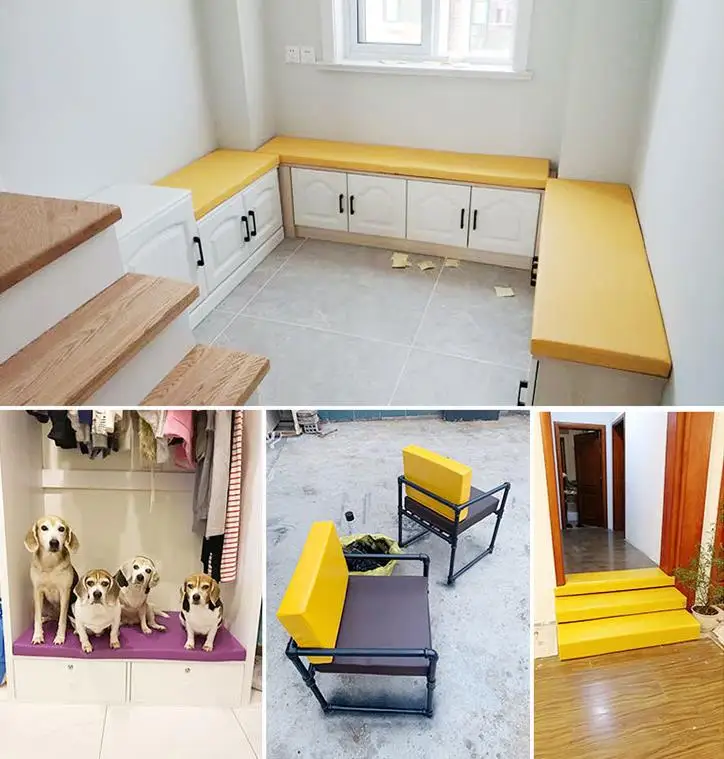 Leather waterproof cushion thickened sponge PU round high-density sofa bed cushion