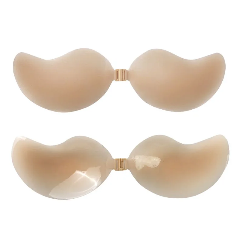 Women Lala Invisible Bra Super Push Up Seamless Self-adhesive Sticky Wedding Party Front Strapless A B C D Cup Fly Bra
