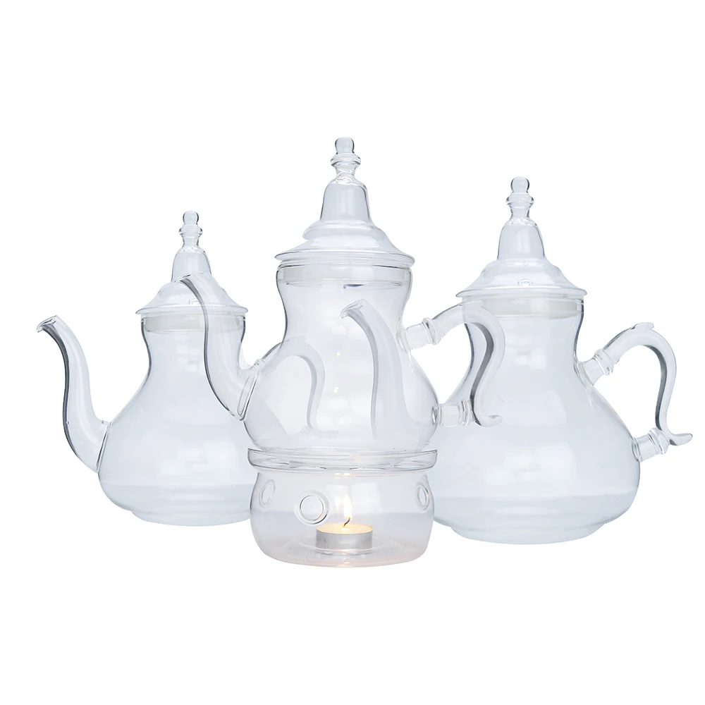 Handmade High Borosilicate  Clear Glass Teapot Set