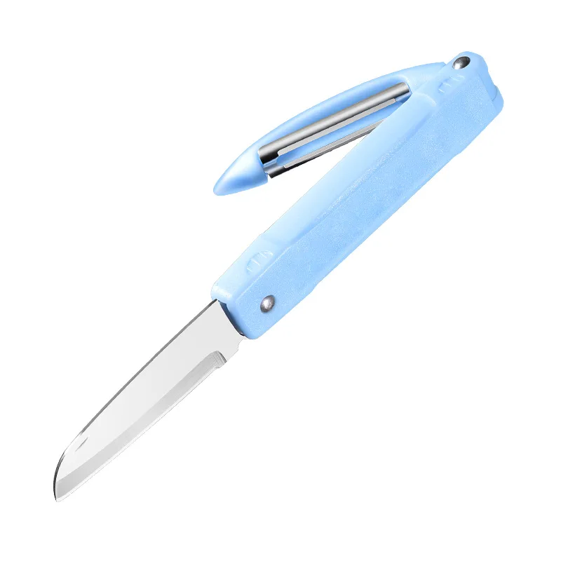 Multi-Functional 2-in-1 Portable Stainless Steel Fruit Knife Household Peeler Picnic Small Kitchen Knives