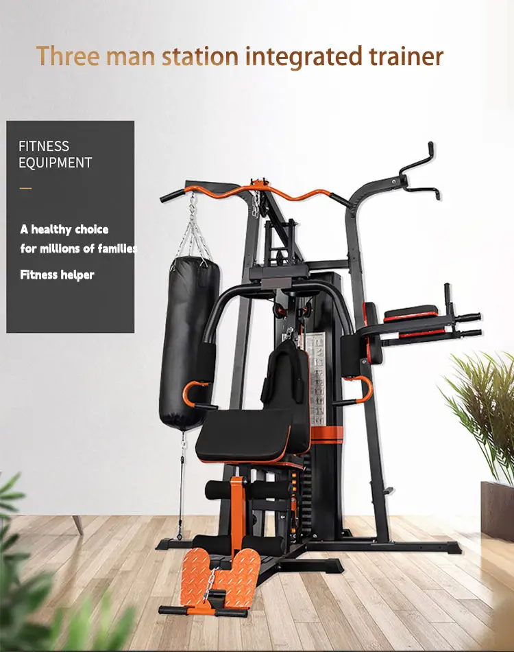 Dinuo Customization Comprehensive Three Person Station Body Building Multi functional Trainer 3 Station Gym