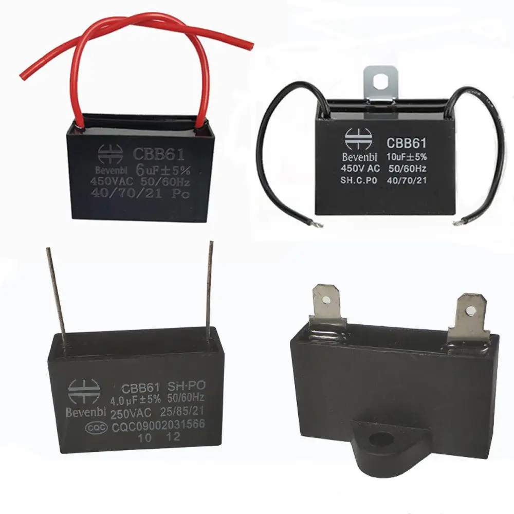Bevenbi cbb61 capacitor 1.5uf 400v 450vac 5060hz  ceiling fan air conditioner fan capacitor 400v 250V capacitor for fan