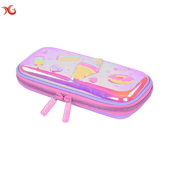 Factory Custom 3D Print Pencilcase Girls Cute Pencil Case Stationary Pencil Box For Kids