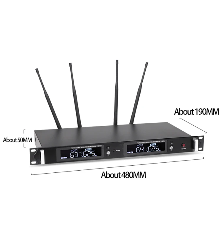 
best dual channels professional UHF pll wireless microphone for karaoke teachers 