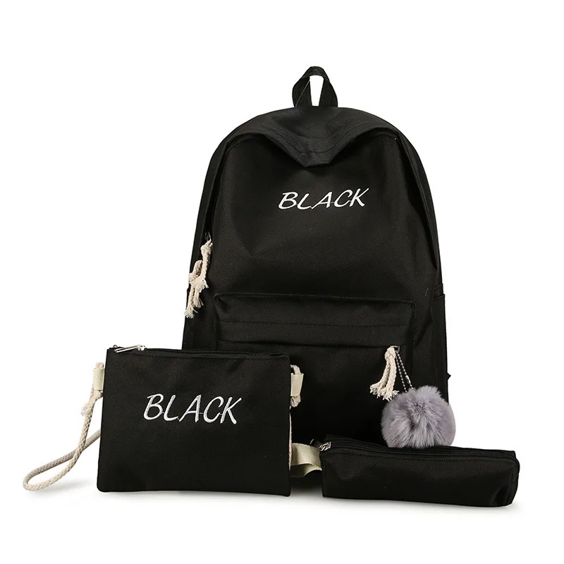 New Value set 3pcs set shoulder bag pencil bag backpack Junior high school students school bag candy color backpack